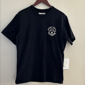 Black Graphic Tee with White Print